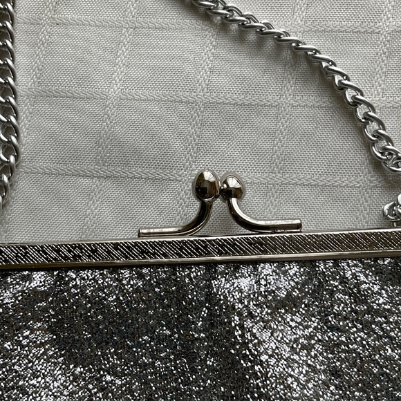 Silver Metallic Evening Clutch Bag - Picture 3 of 6